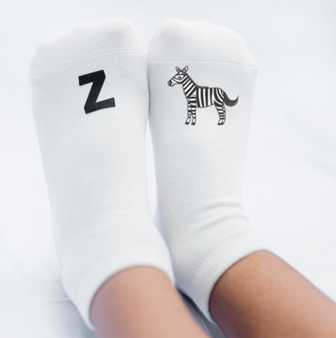 Z-A or A-Z Full Socks Alphabet (26/Pairs)
